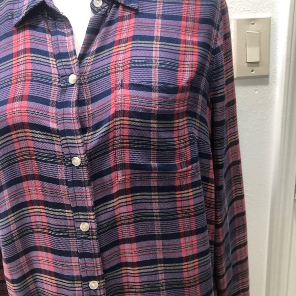 Lucky Brand plaid woman blouse size Medium - Picture 5 of 6